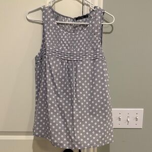 Doe & Rae Gray Sleeveless Polka Dot Blouse